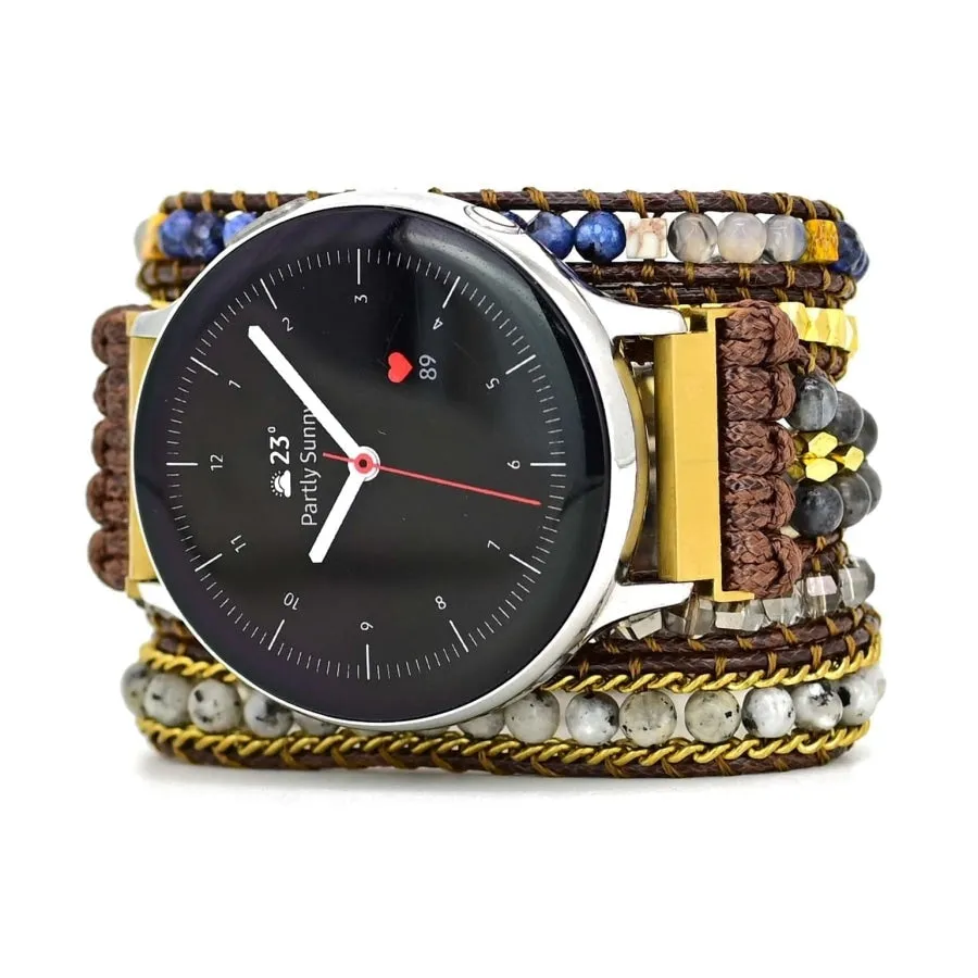 Google Pixel Watch Strap With Natural Labradorite Beads