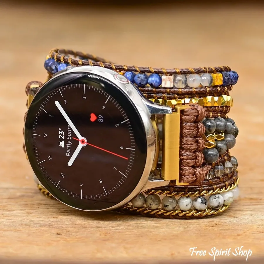 Google Pixel Watch Strap With Natural Labradorite Beads