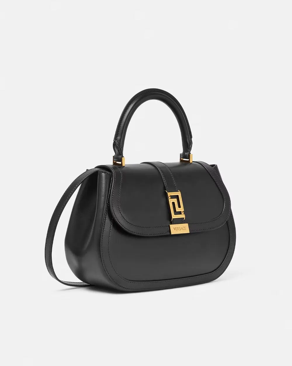 Greca Goddess Top Handle Bag in Black