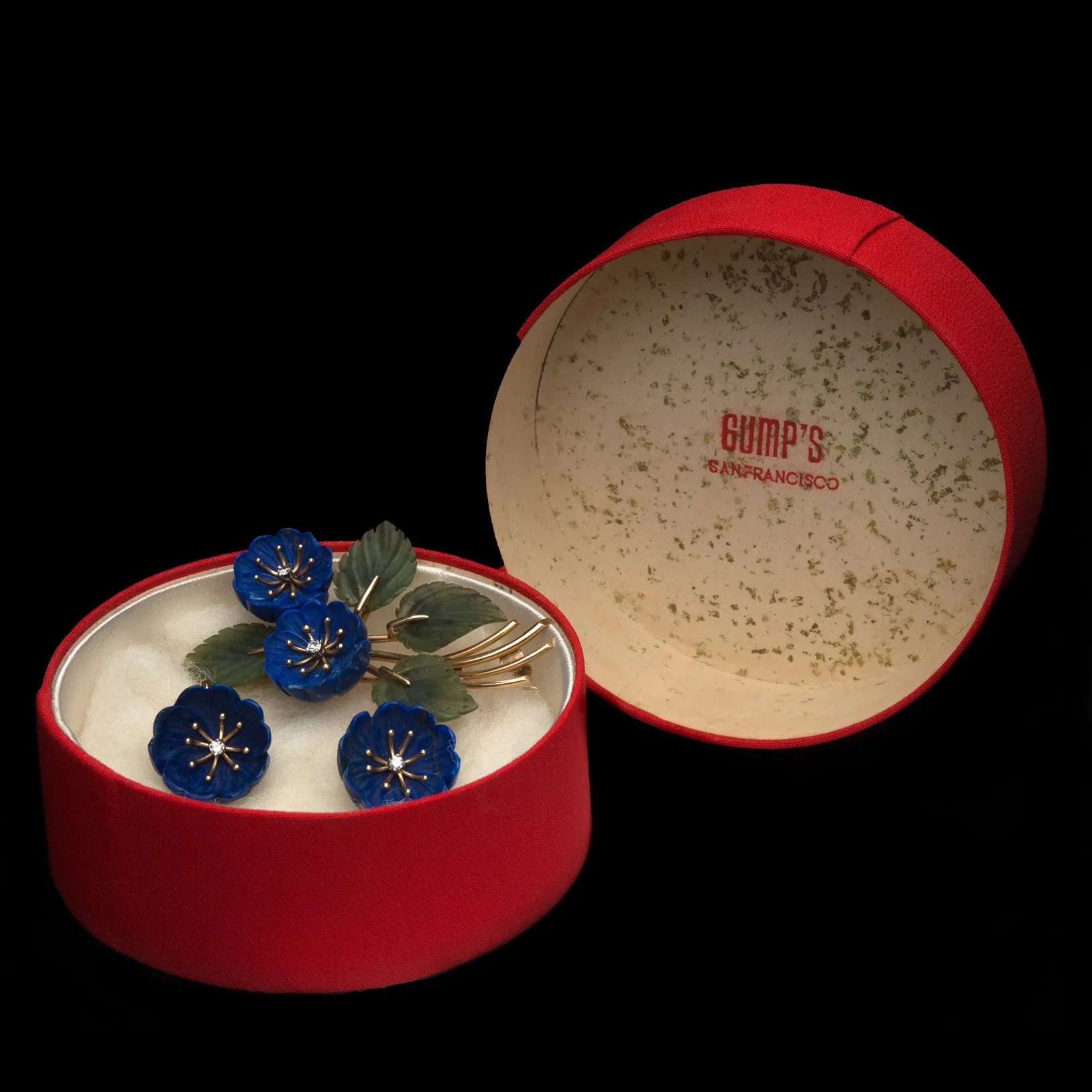 Gump's Classic Mid-Century Earring & Brooch Set, circa 1950-1960