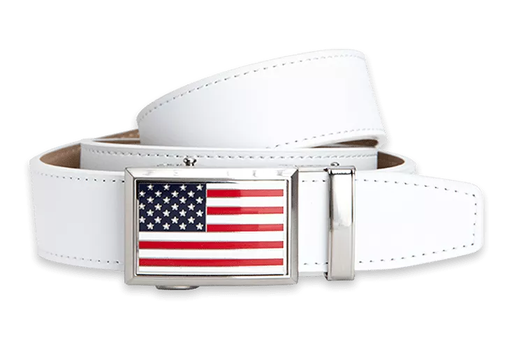 Heritage USA Flag White Classic, 1 3/8 Strap, Dress Belt