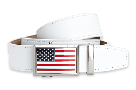 Heritage USA Flag White Classic, 1 3/8 Strap, Dress Belt