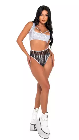 High-Waisted Fishnet Shorts