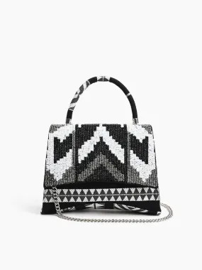 Ikat Noir Elegance Handle Bag