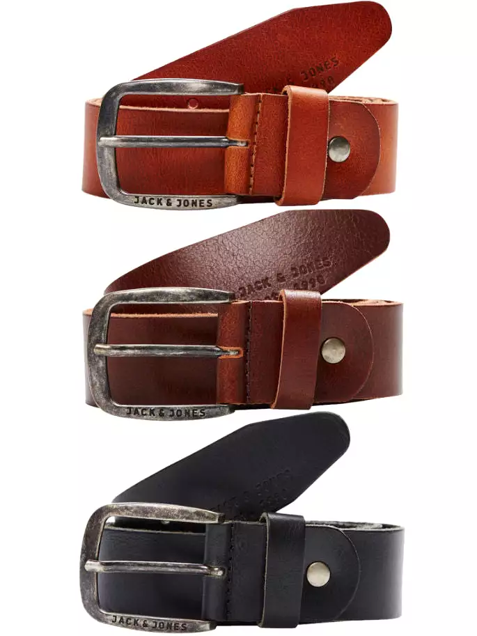 Jack & Jones Mens Leather Belt 'JACPAUL'