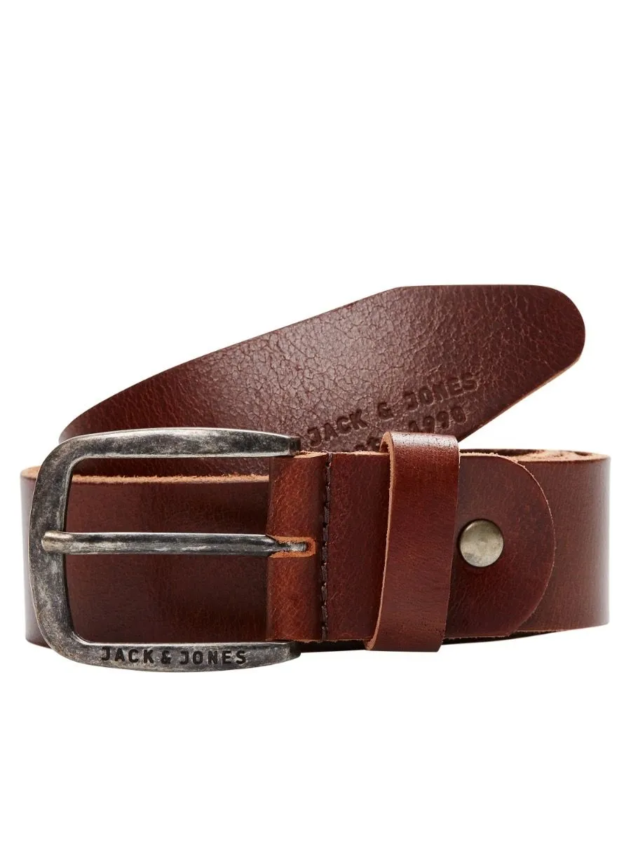 Jack & Jones Paul Leather Belt Black Coffee