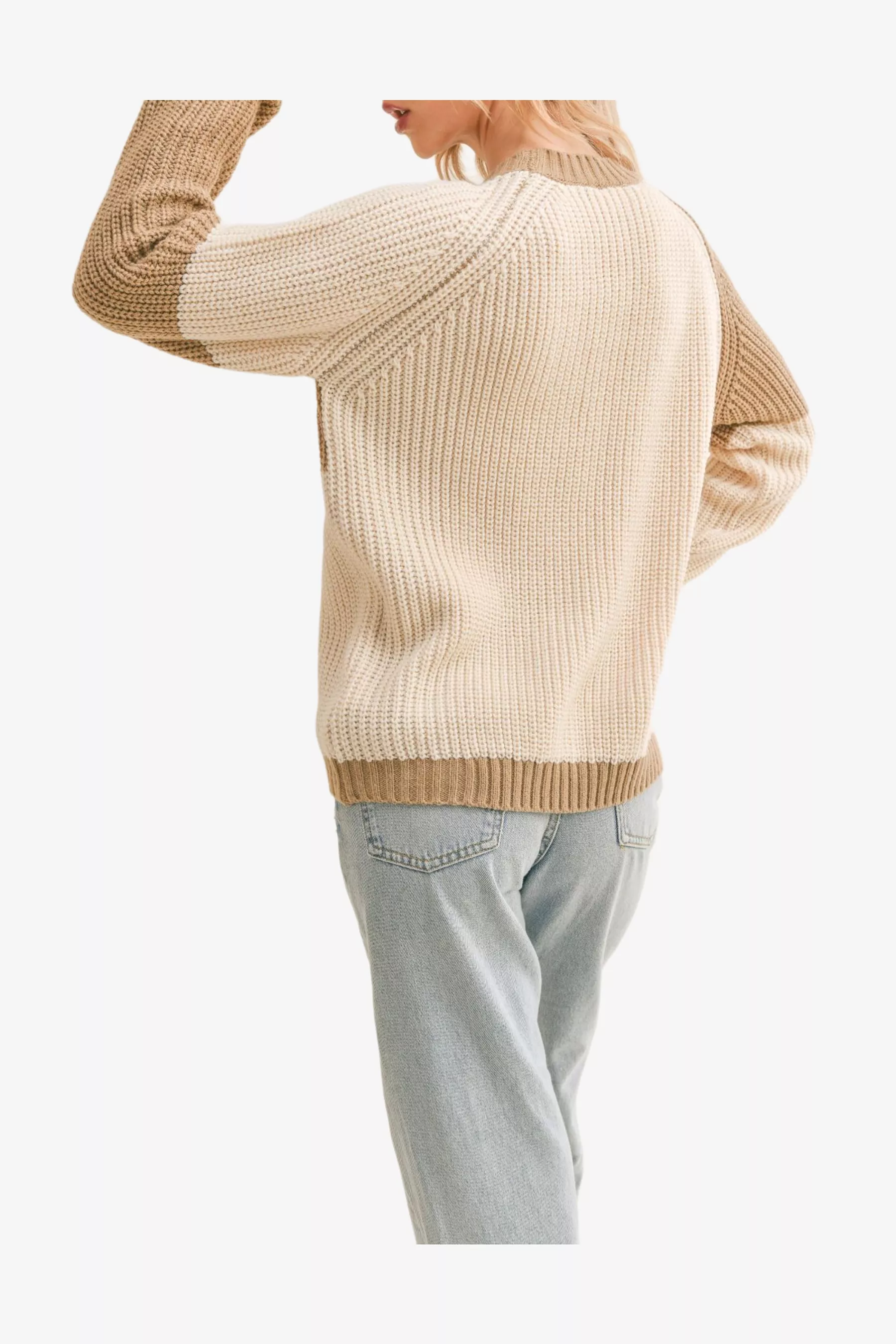 Joni Crew Neck Colorblock Sweater