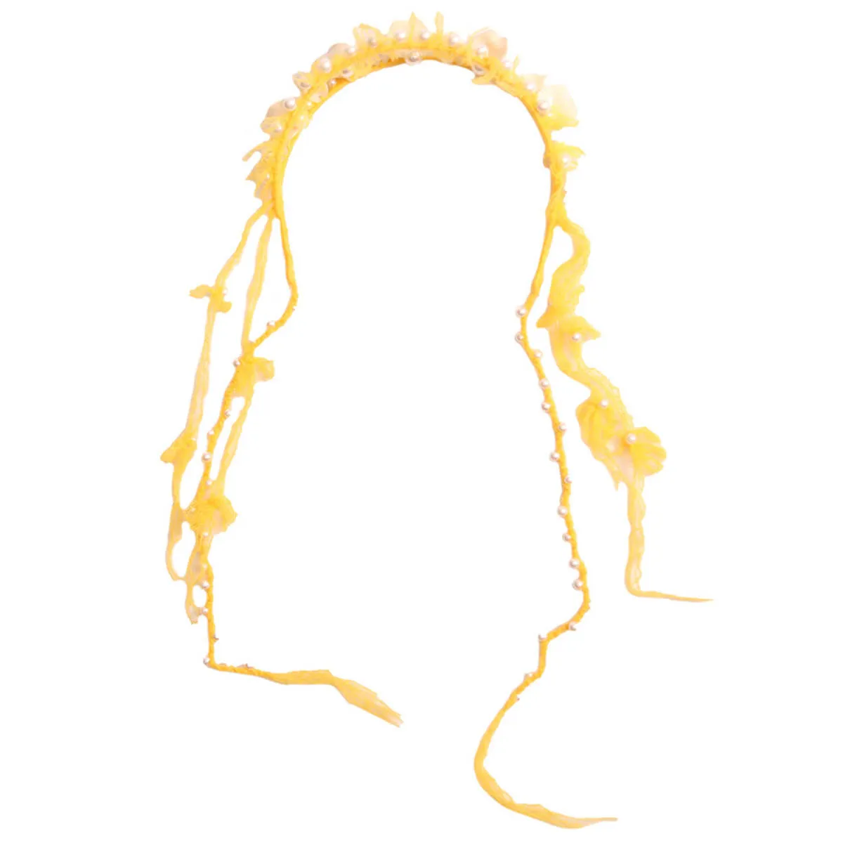 Kids Tia Cibani Brittany Beaded Tassel Crown Headband - Dijon Yellow