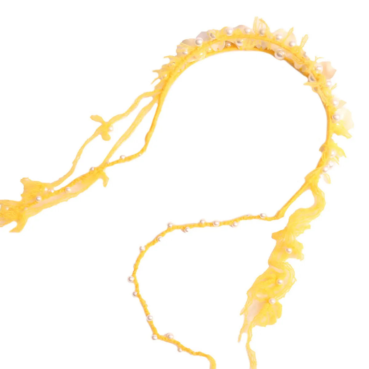 Kids Tia Cibani Brittany Beaded Tassel Crown Headband - Dijon Yellow