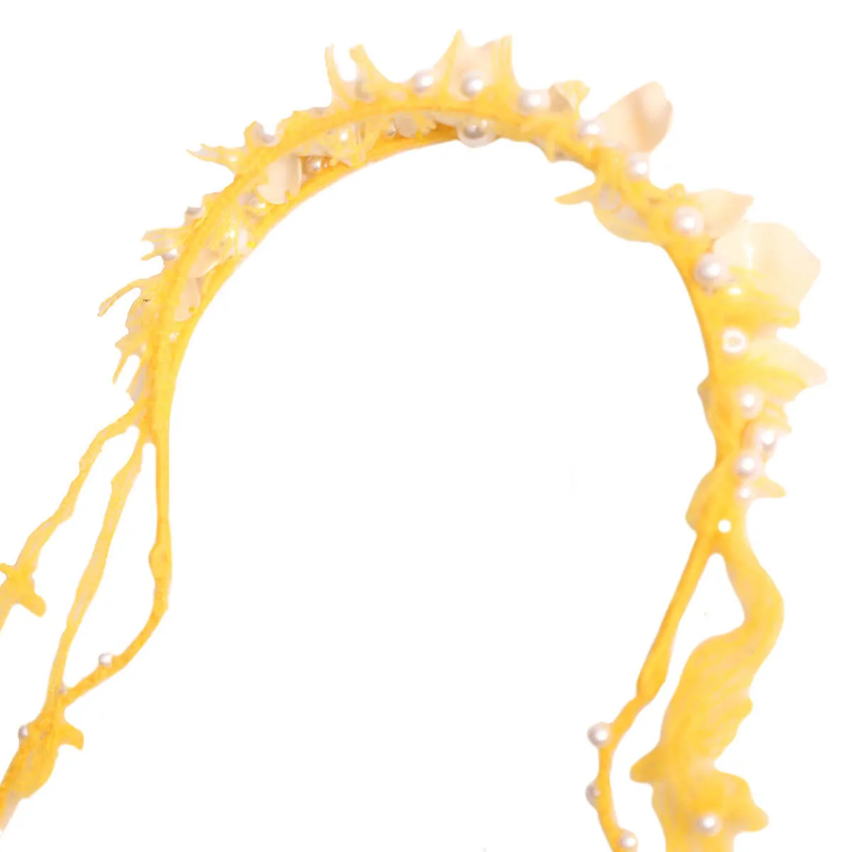 Kids Tia Cibani Brittany Beaded Tassel Crown Headband - Dijon Yellow