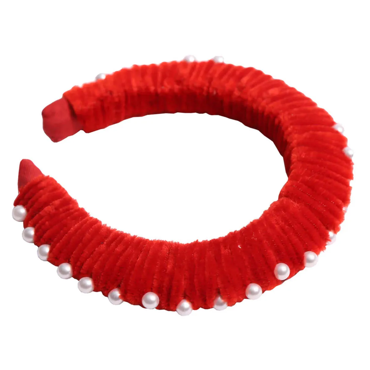 Kids Tia Cibani Child Gwenn Chennille Oversized Headband - Rouge Red