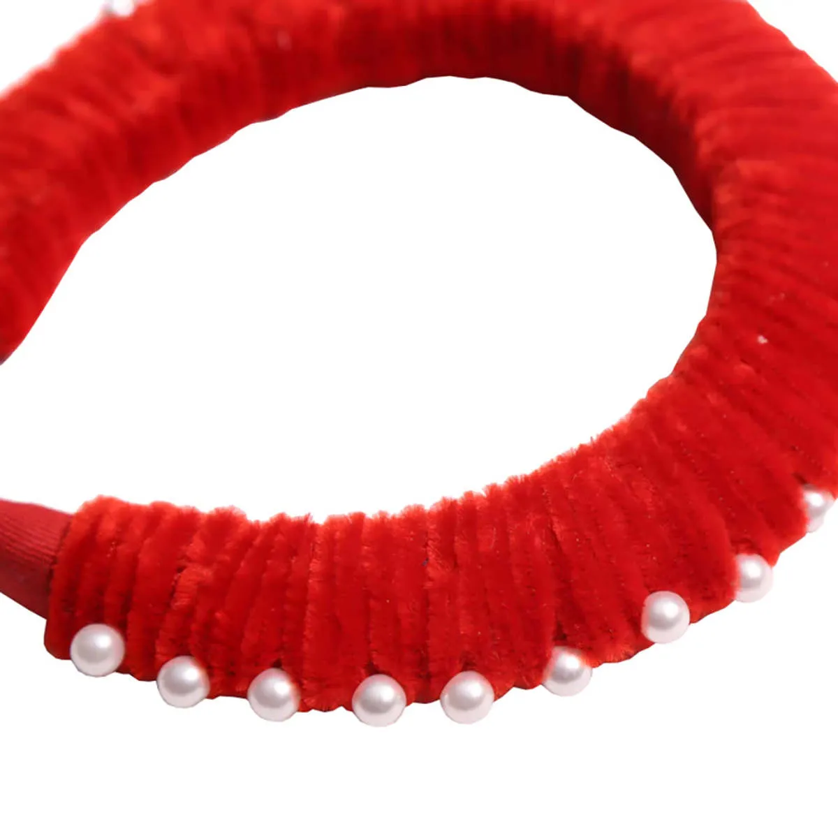 Kids Tia Cibani Child Gwenn Chennille Oversized Headband - Rouge Red