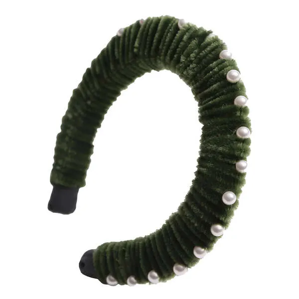 Kids Tia Cibani Gwenn Chennille Oversized Headband - Chervil Green