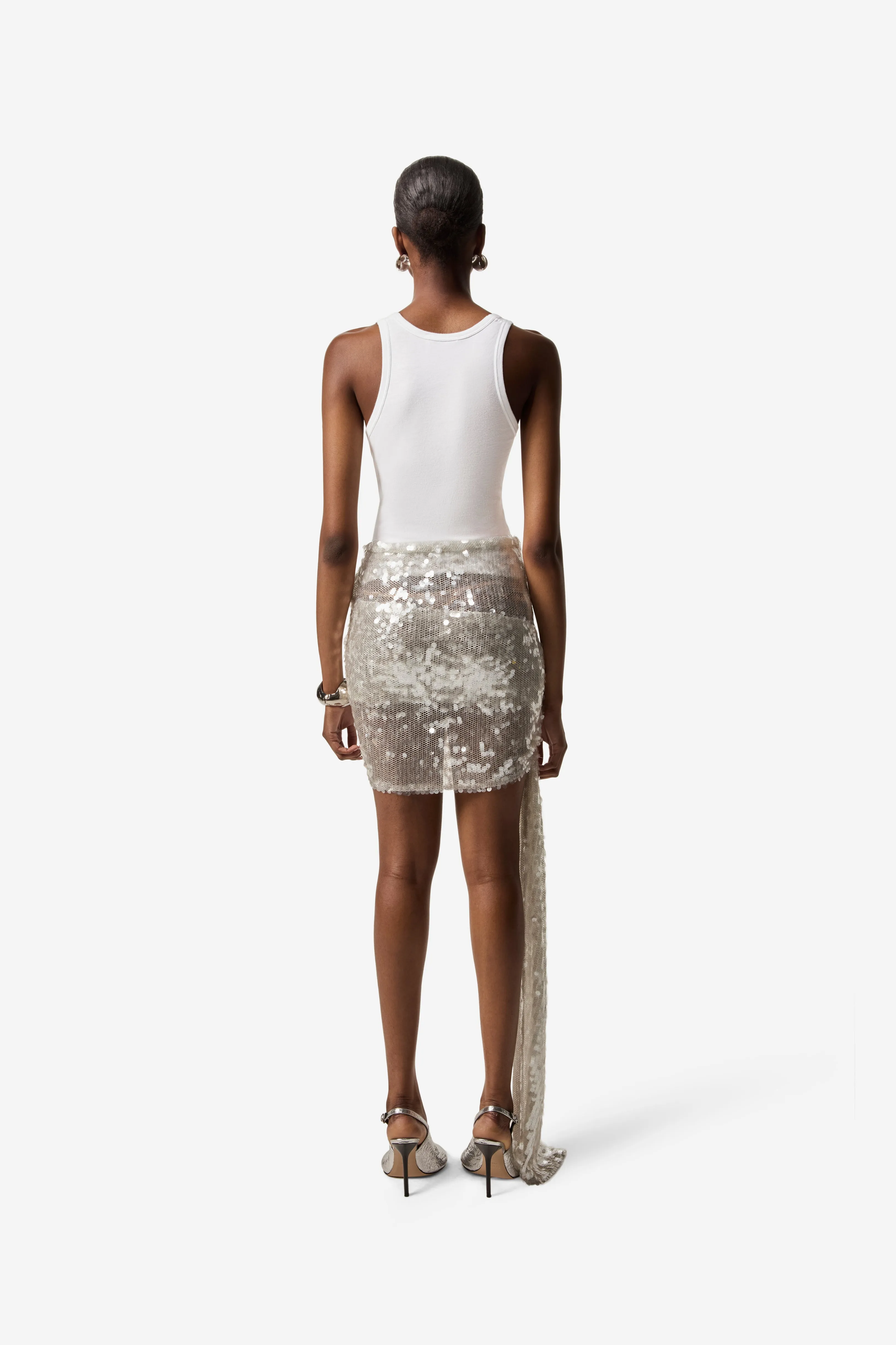 Knotted Sequins Skirt