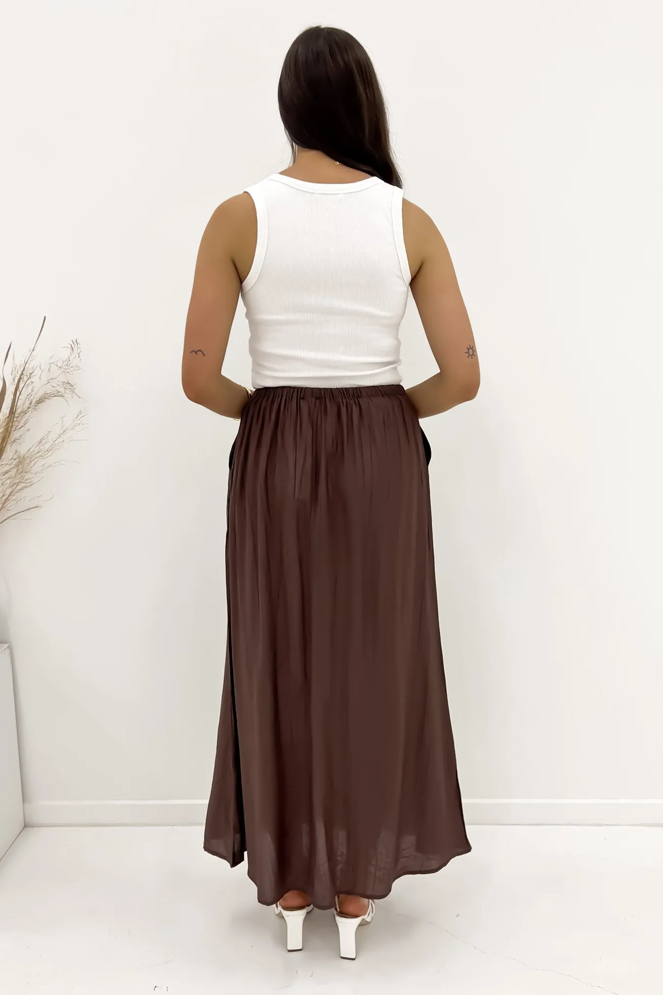 Lachlan Maxi Skirt Brown