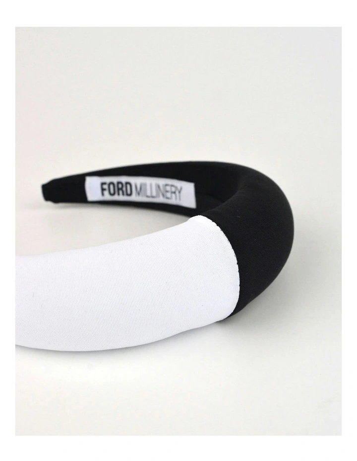 Lana Padded Headband in Black/White