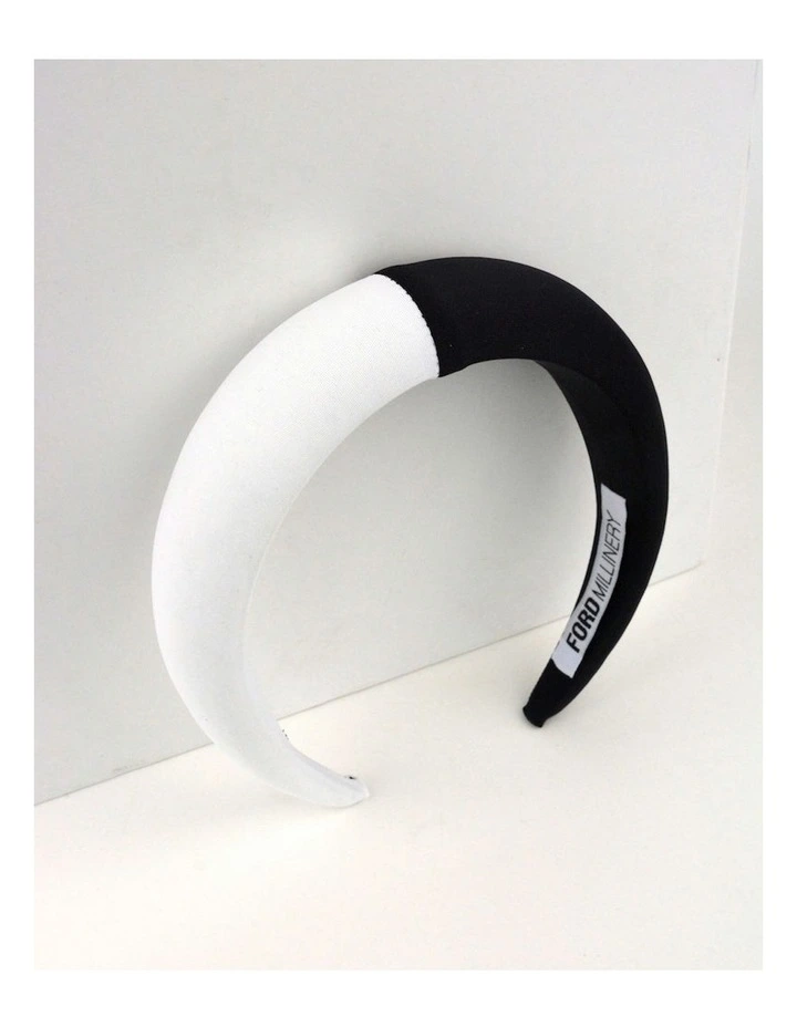 Lana Padded Headband in Black/White