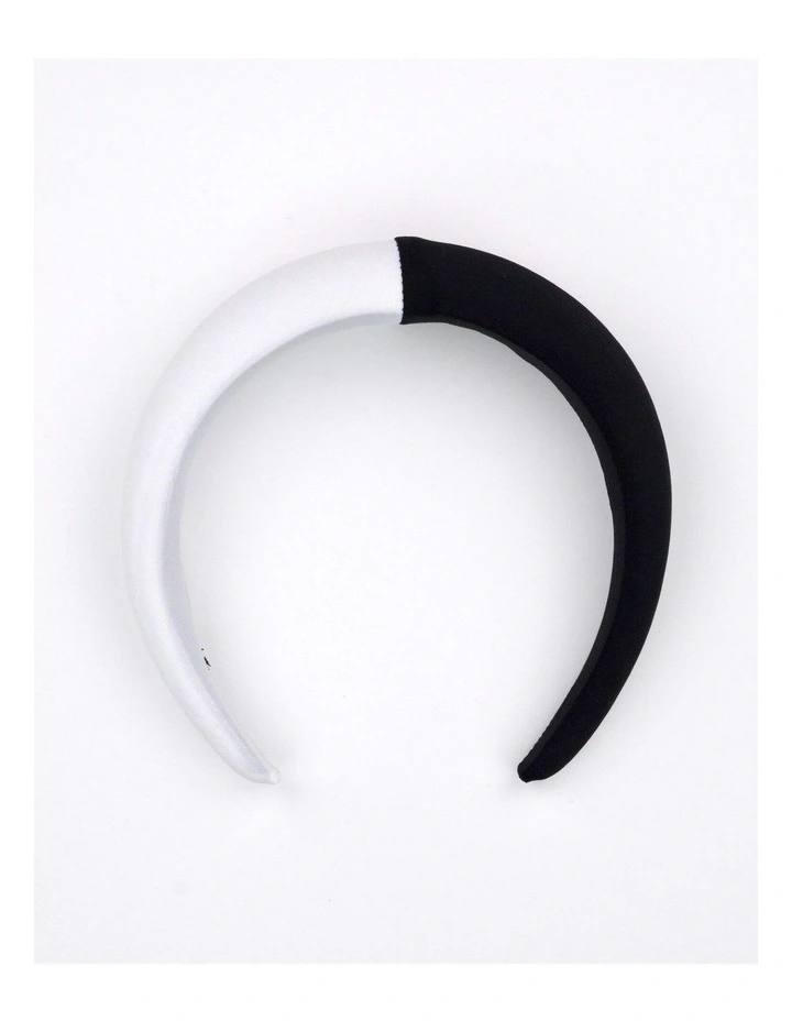 Lana Padded Headband in Black/White