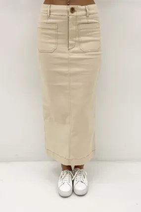 Lindsey Midi Skirt Beige