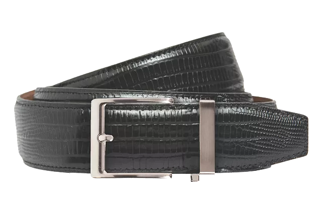 Lizard Black, 40mm Strap, Dress Belt