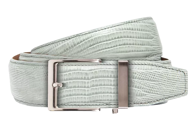 Lizard Light Grey, 40mm Strap, Dress Belt