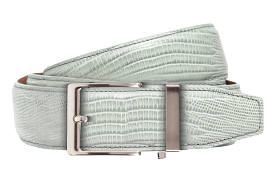 Lizard Light Grey, 40mm Strap, Dress Belt