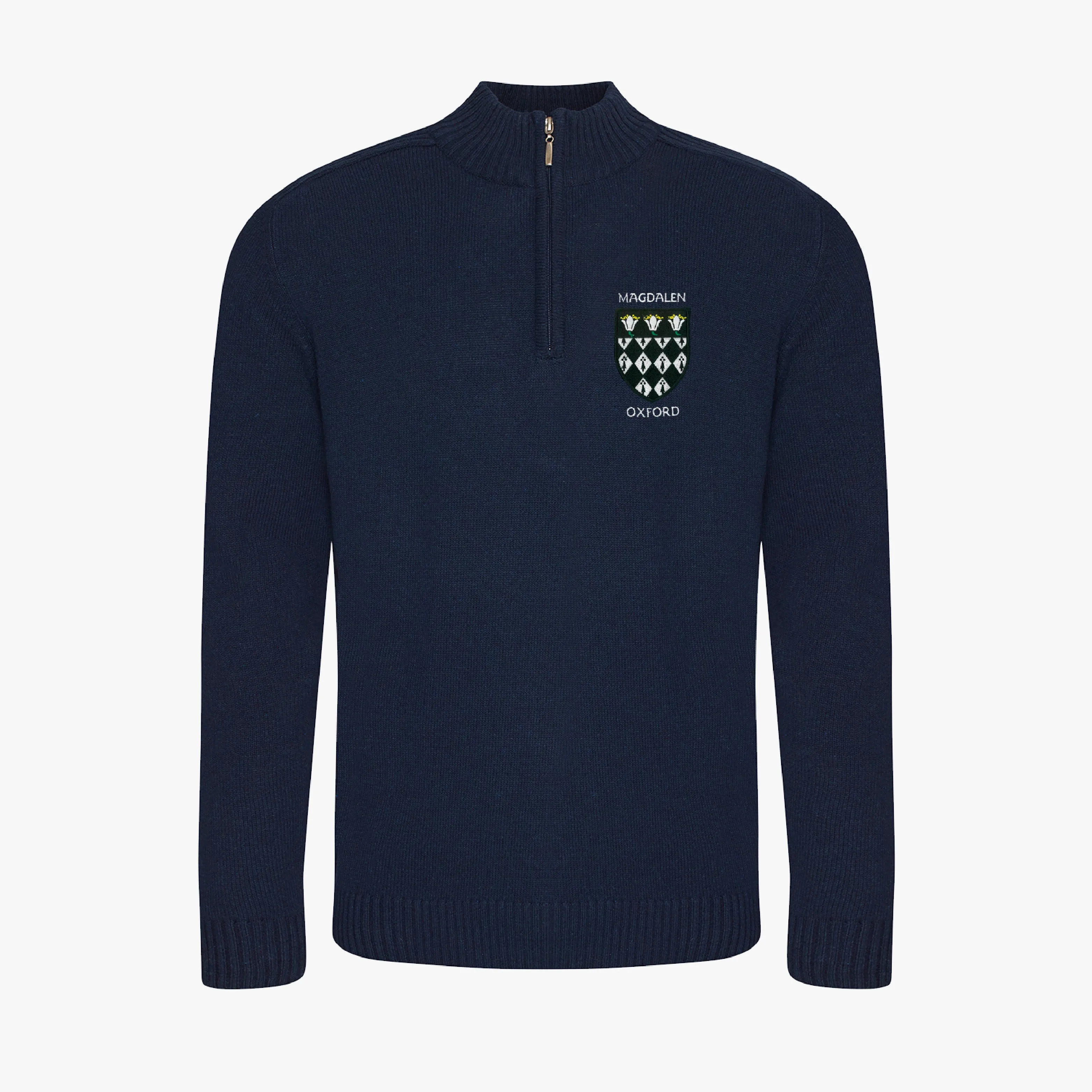 Magdalen College Regenerated Cotton 1/4 Zip Sweater