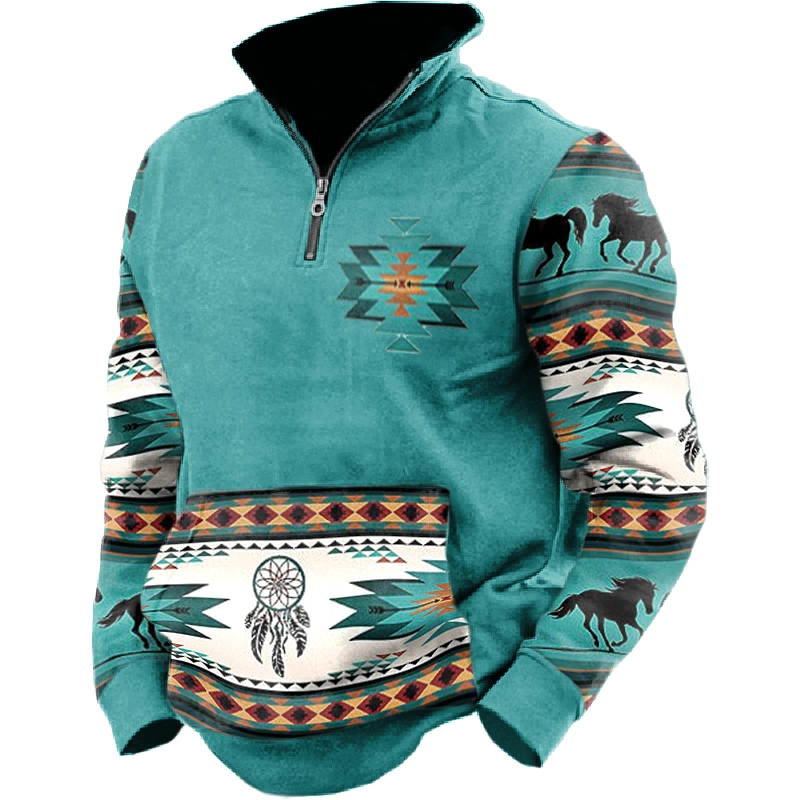 Men's Outdoor Casual Printed Long Sleeve Sweater