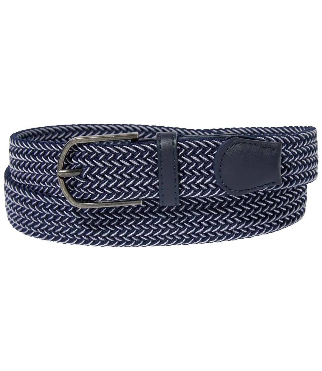 Men's White & Navy Braided Belt 