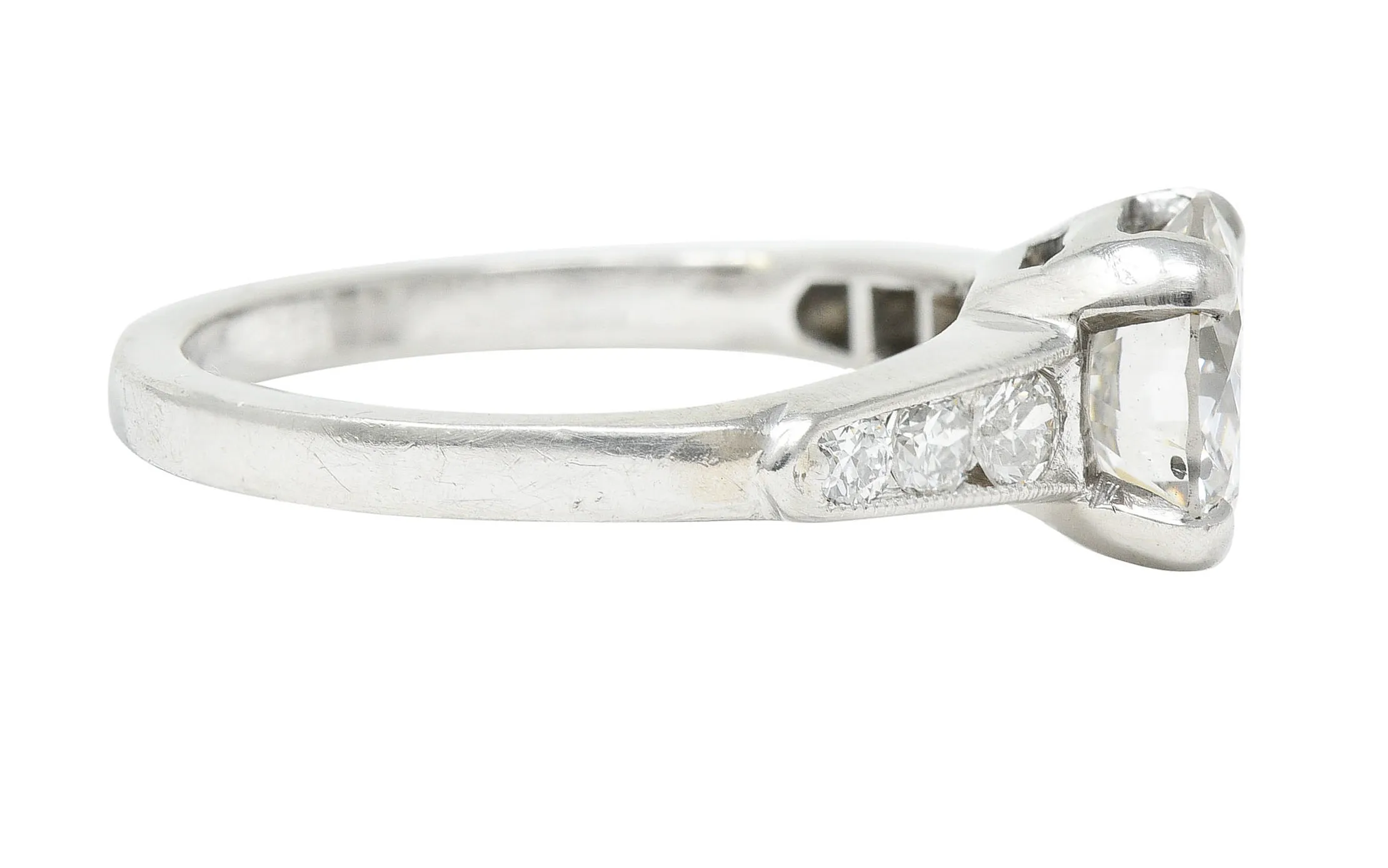 Mid-Century 1.65 CTW Diamond Platinum Engagement Ring