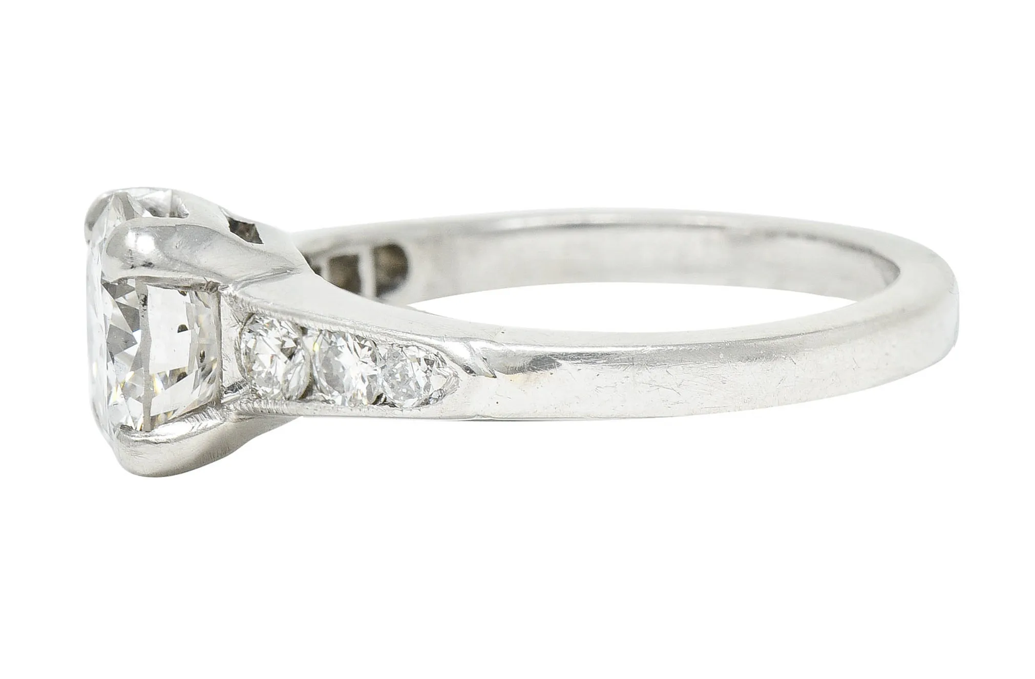 Mid-Century 1.65 CTW Diamond Platinum Engagement Ring