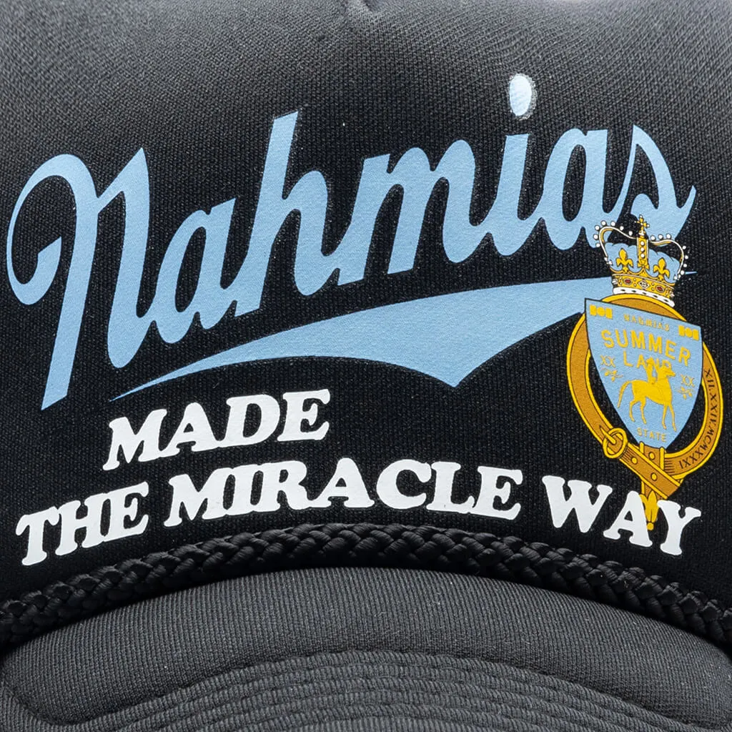 Miracle Way Foam Trucker Hat - Dusty Blue/Black