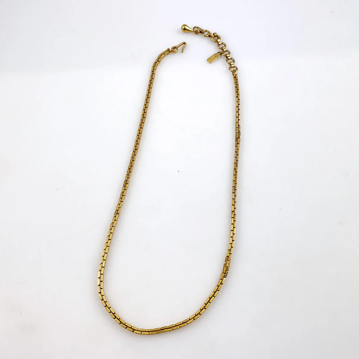 Monet Gold Box Chain Necklace