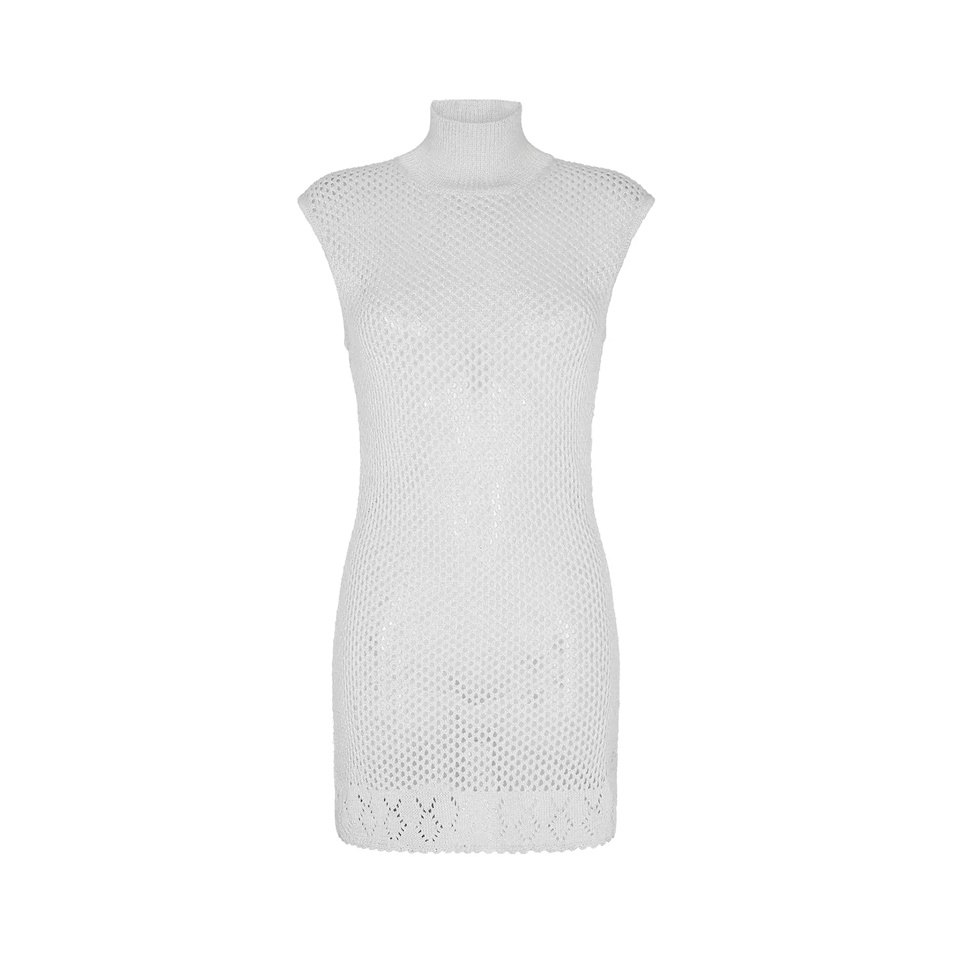 Mozhdeh Matin Net Mini Dress Ivory