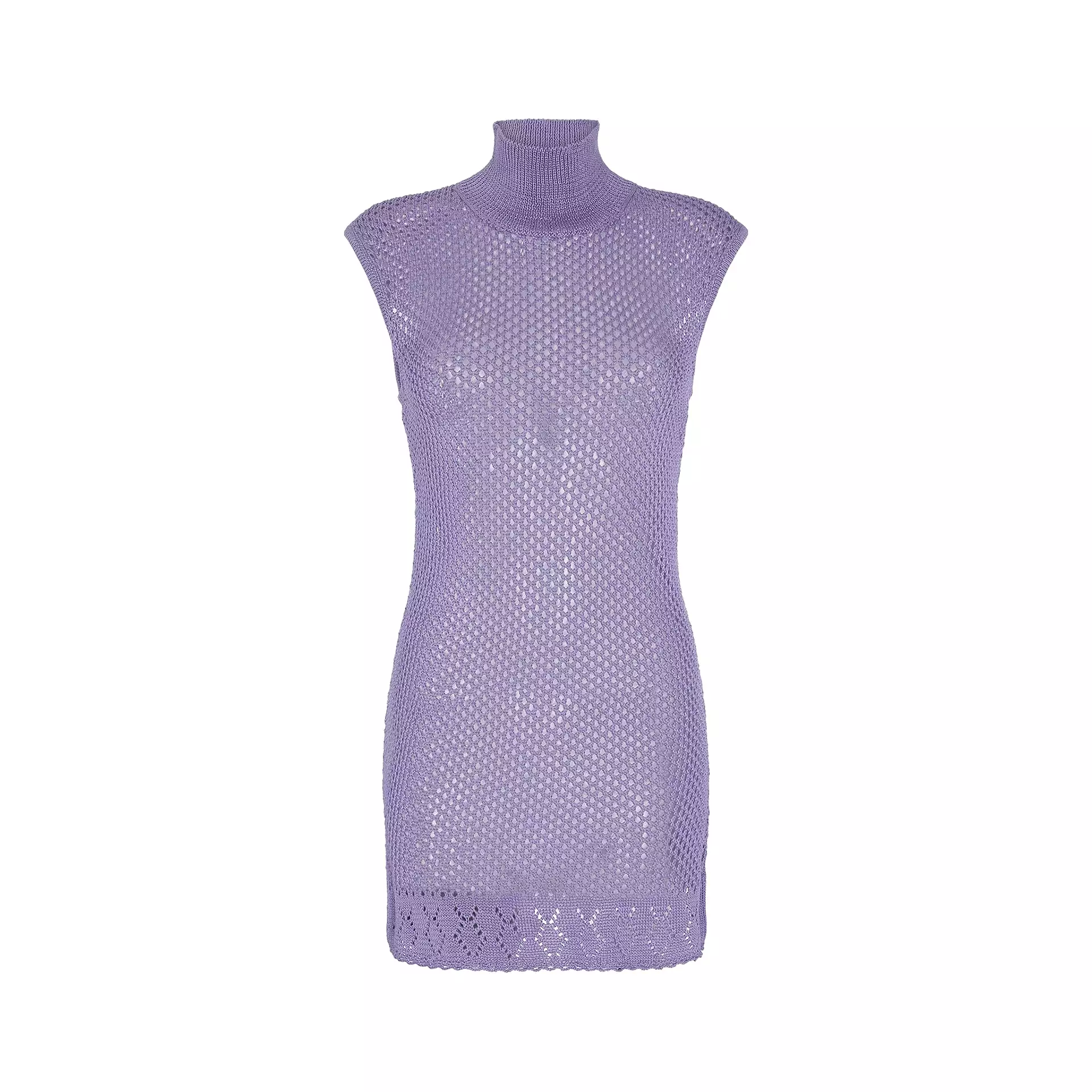 Mozhdeh Matin Net Mini Dress Lavender