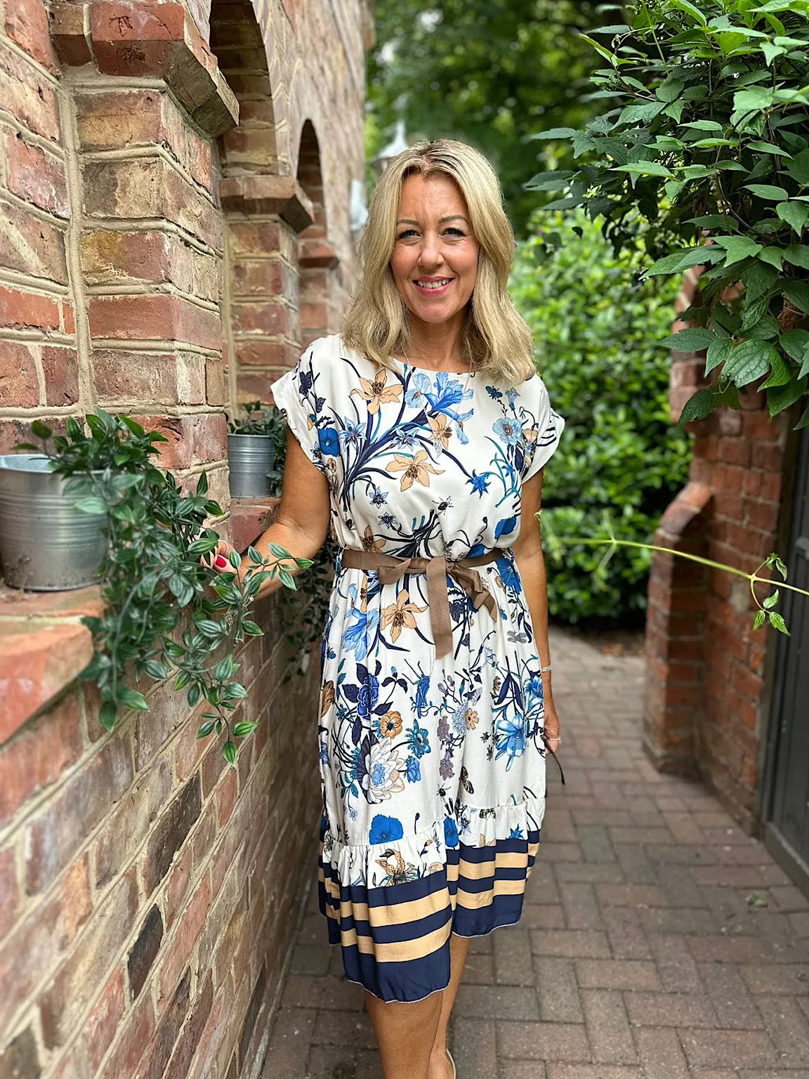 Navy Floral Tie Dress Selene