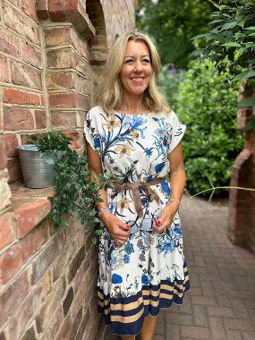 Navy Floral Tie Dress Selene