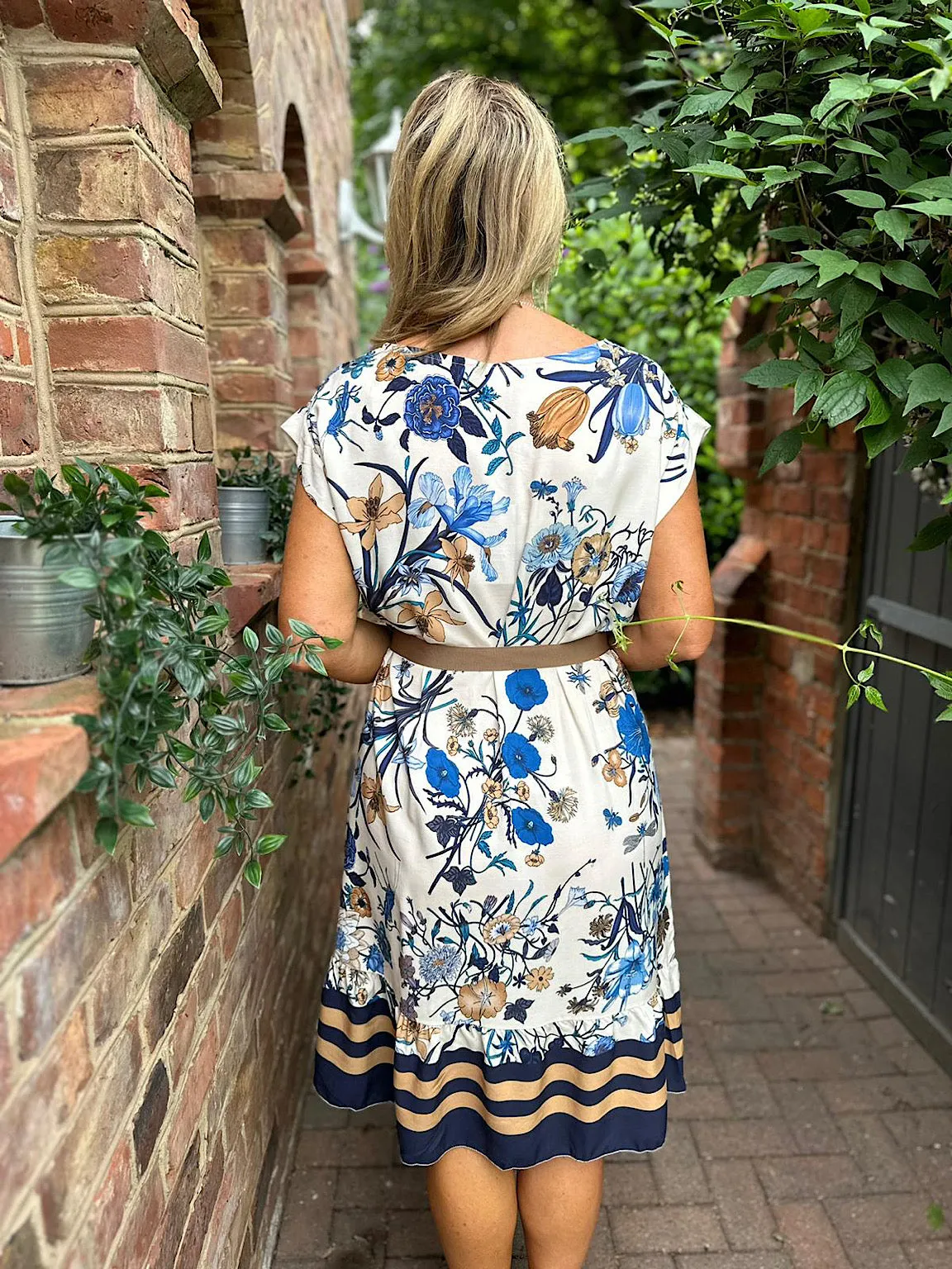 Navy Floral Tie Dress Selene