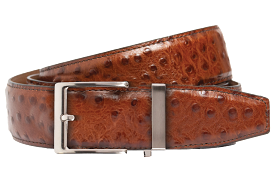 Ostrich Brown, 40 mm Strap, Dress Belt