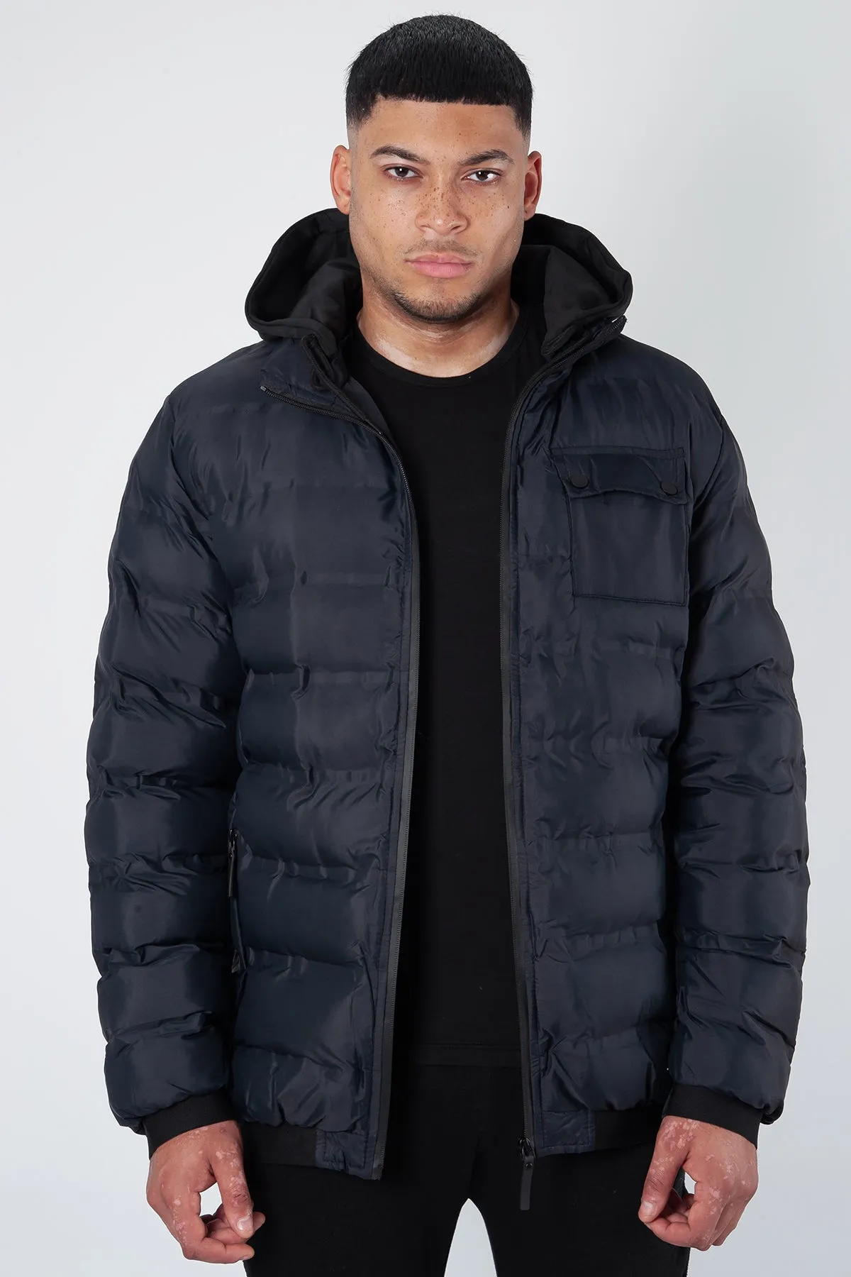 Padded Jacket with Sweater Hood