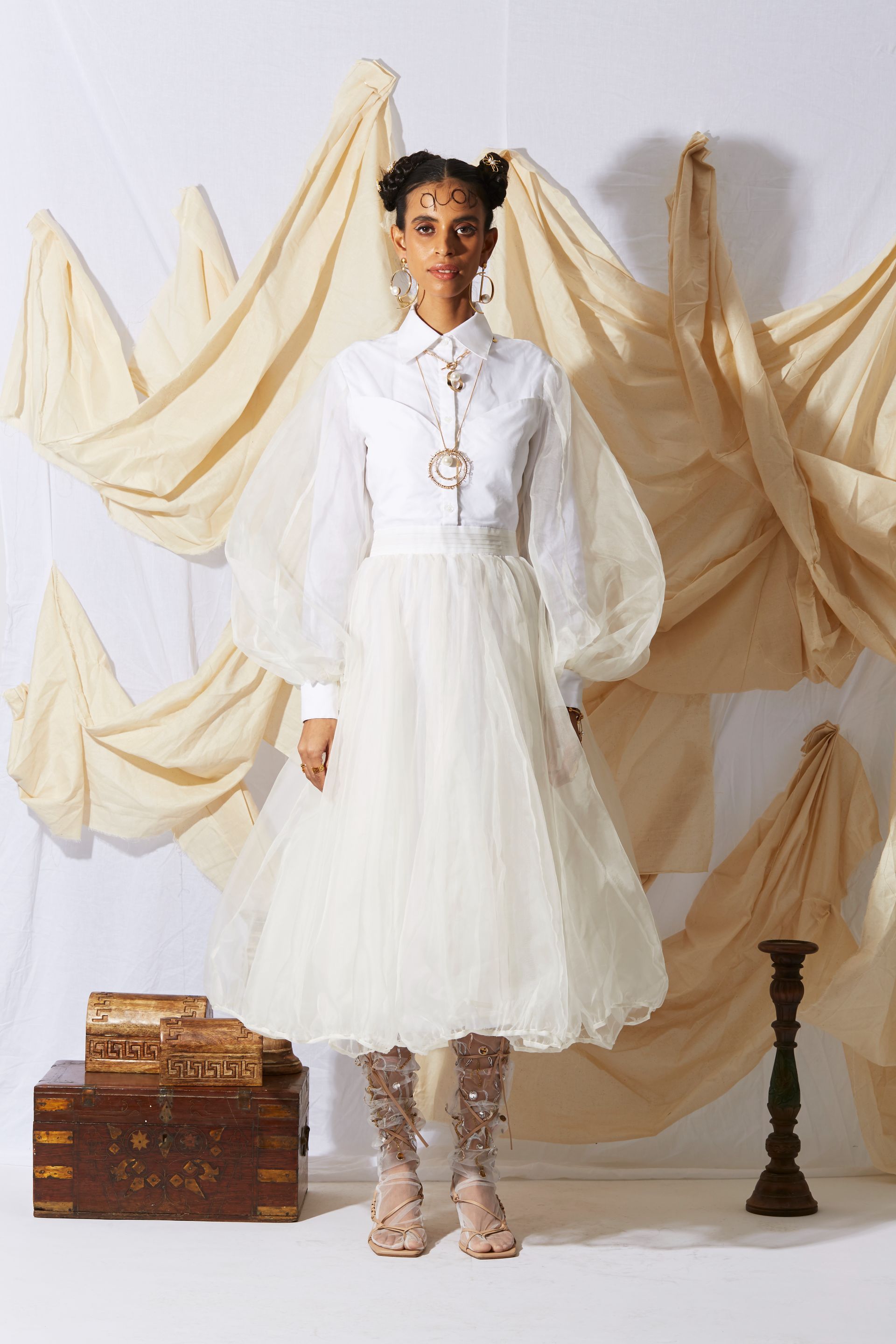 PARACHUTE DRESS IVORY