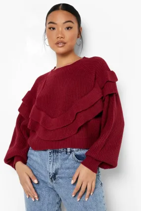 Petite Ruffle Detail Sweater