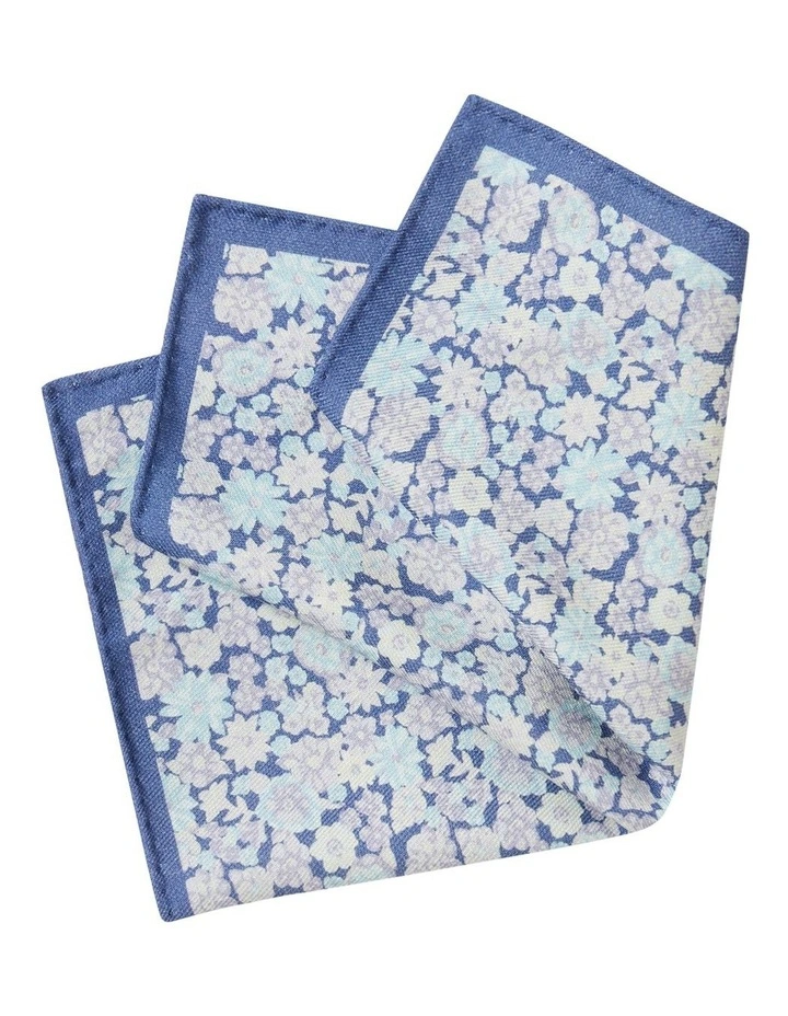 Pocket Square Floral Handkerchiefs in Blue