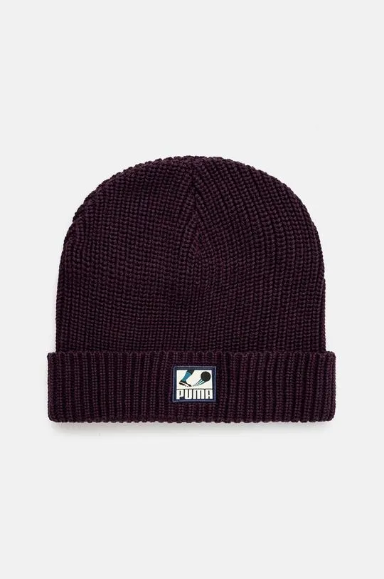 Puma cotton beanie Classics Graphic Short Beanie violet color 025680