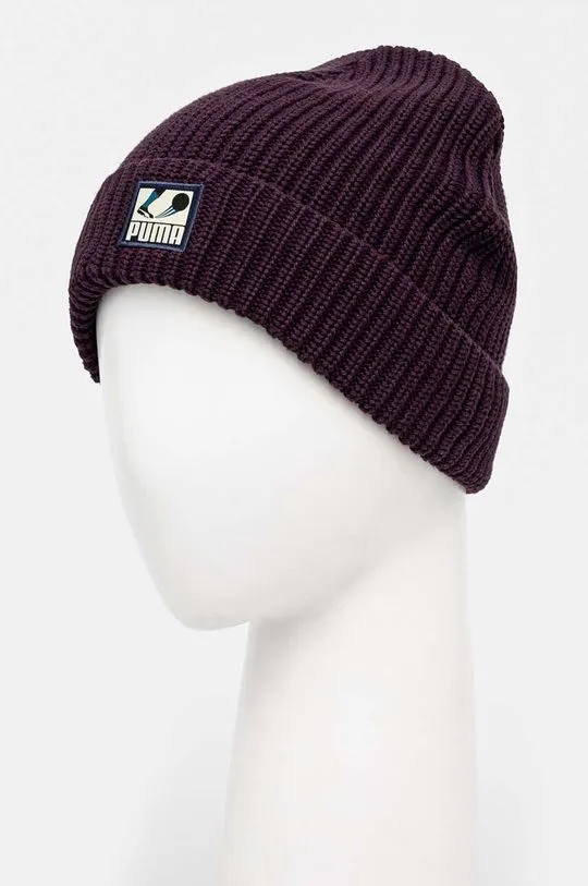 Puma cotton beanie Classics Graphic Short Beanie violet color 025680