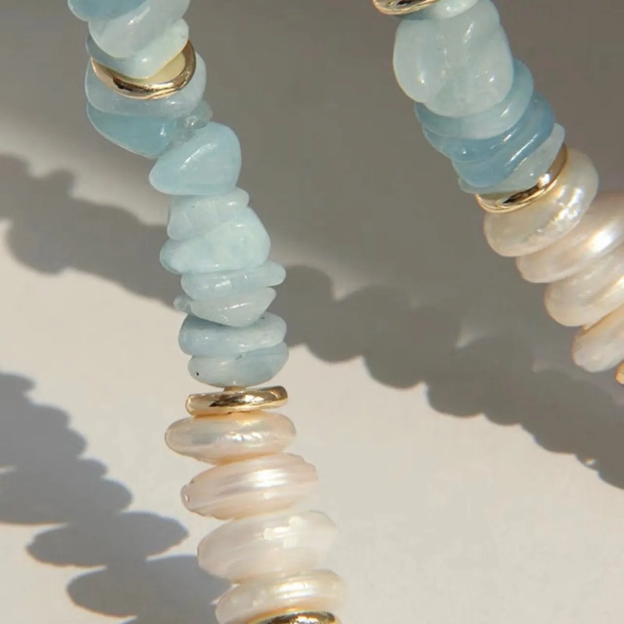 QUEENTY AQUAMARINE GEMSTONE BEADED CHOKER