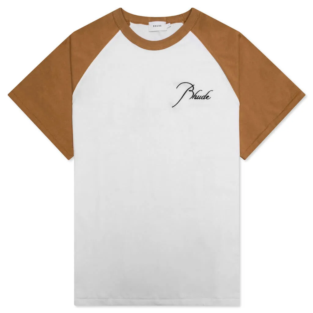 Raglan Tee - White/Sand