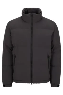 Regular-fit water-repellent puffer jacket with stacked logo