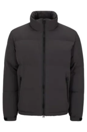 Regular-fit water-repellent puffer jacket with stacked logo