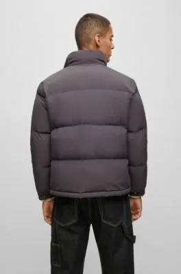 Regular-fit water-repellent puffer jacket with stacked logo